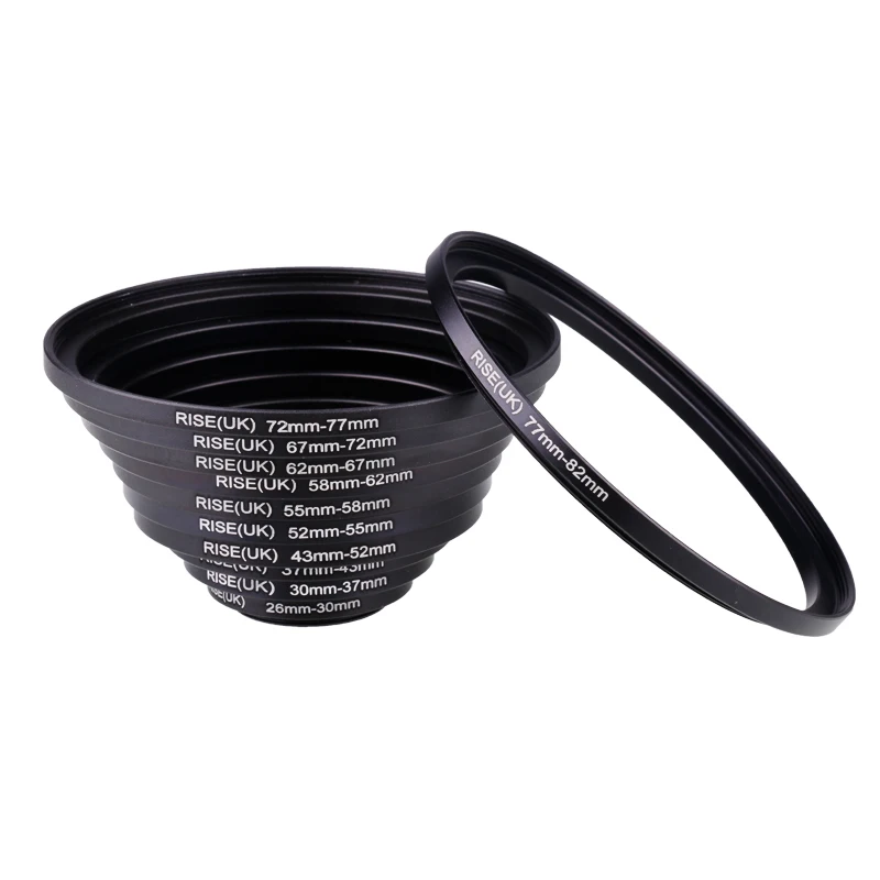 RISE (Reino Unido) 100% garantía 22 piezas Filtro de lente de cámara Step Up & Down adaptador de anillo para Canon Nikon sony todas las cámaras DSLR