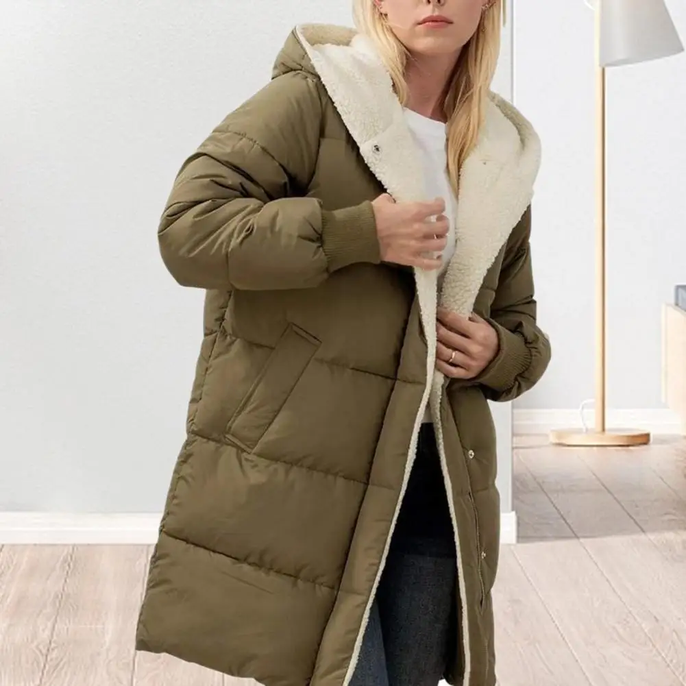 

Women Winter Coat Warm Winter Women's Coat with Fleece Lining Windproof Zipper Closure Hooded Design for Maximum Heat Retention