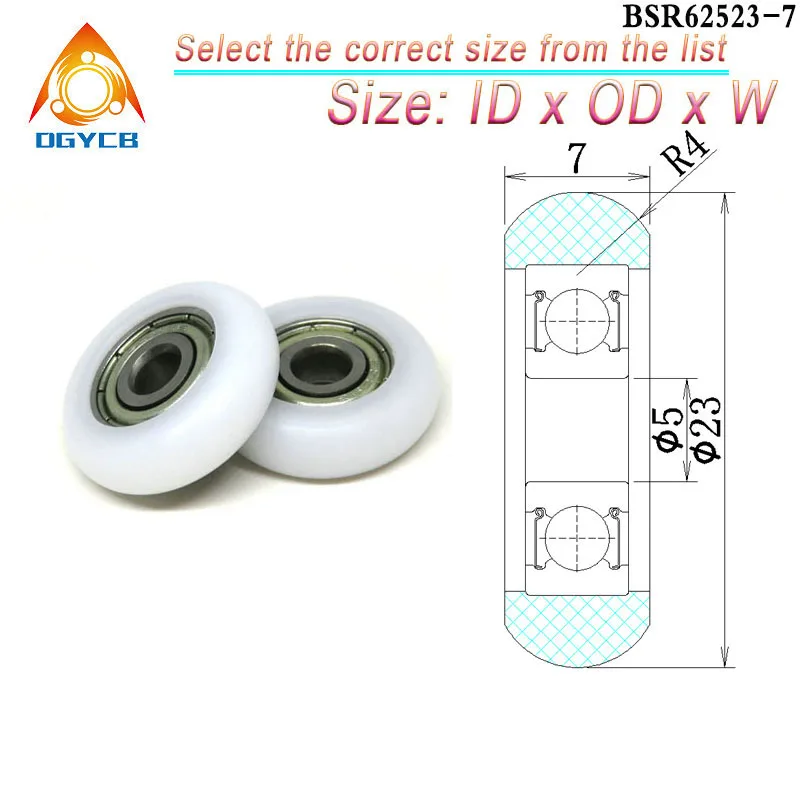 4pcs 8 mm Bore 22 mm Diameter POM Coated Round Roller BSR68822-7 8x22x7 mm Plastic Bearing Wheel Rowing Machine Furniture Pulley