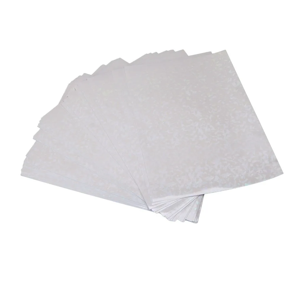 

50 шт. водонепроницаемых голографических листов для холодной ламинации, самоклеящиеся, резаемые, формат А4, прозрачные