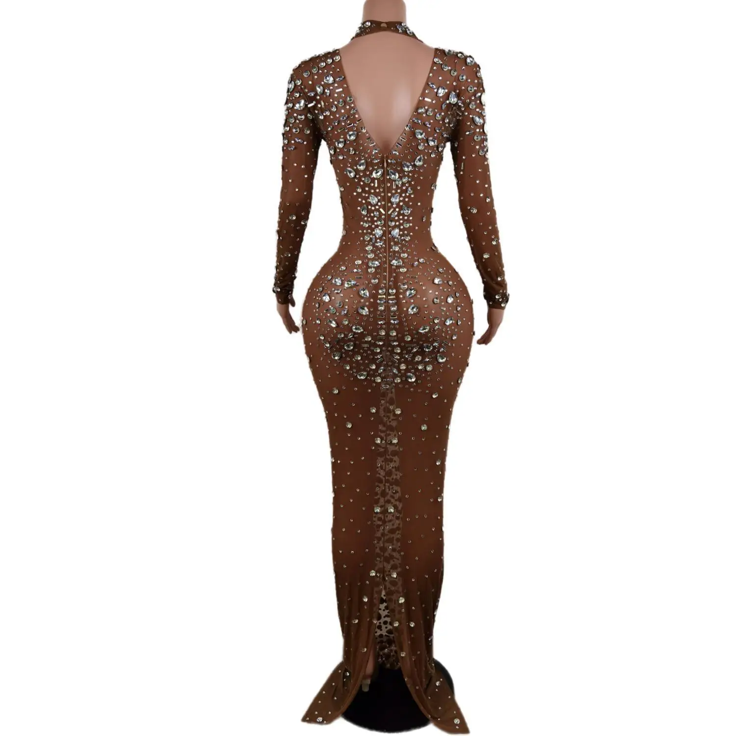 Luxury Diamond Beaded Evening Dress Women with Crystals Ladies Dress Casual Sexy Birthday Date Night Dress Sexy Costume Cuixing