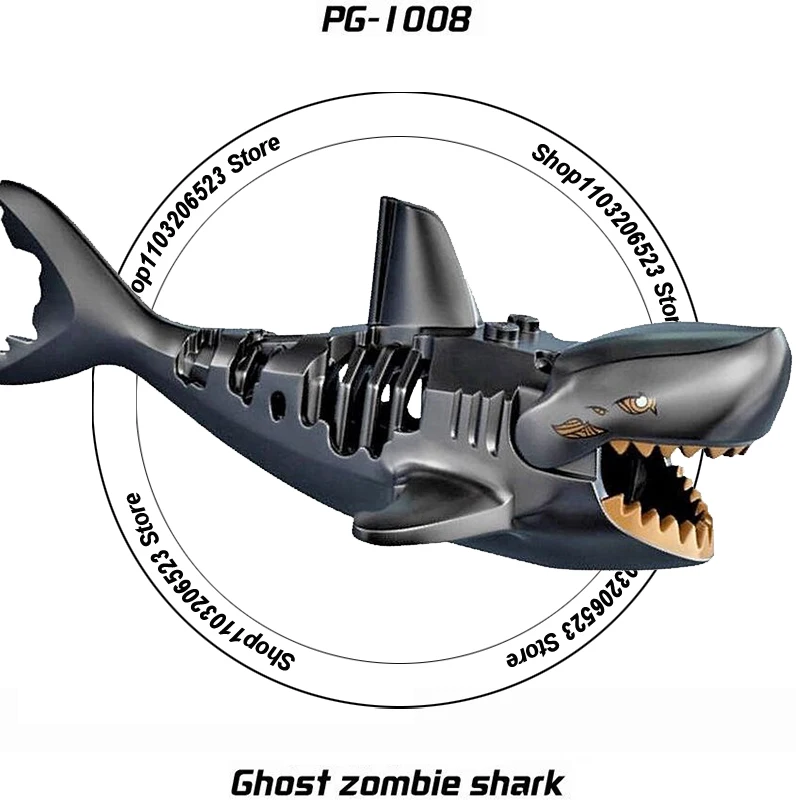 Moc Horrorfilm Ghost Shark Mini Figur DIY Modelle Kinder Bausteine Spielzeug Freunde Weihnachts geschenk für Jungen Nwe Mädchen Juguetes