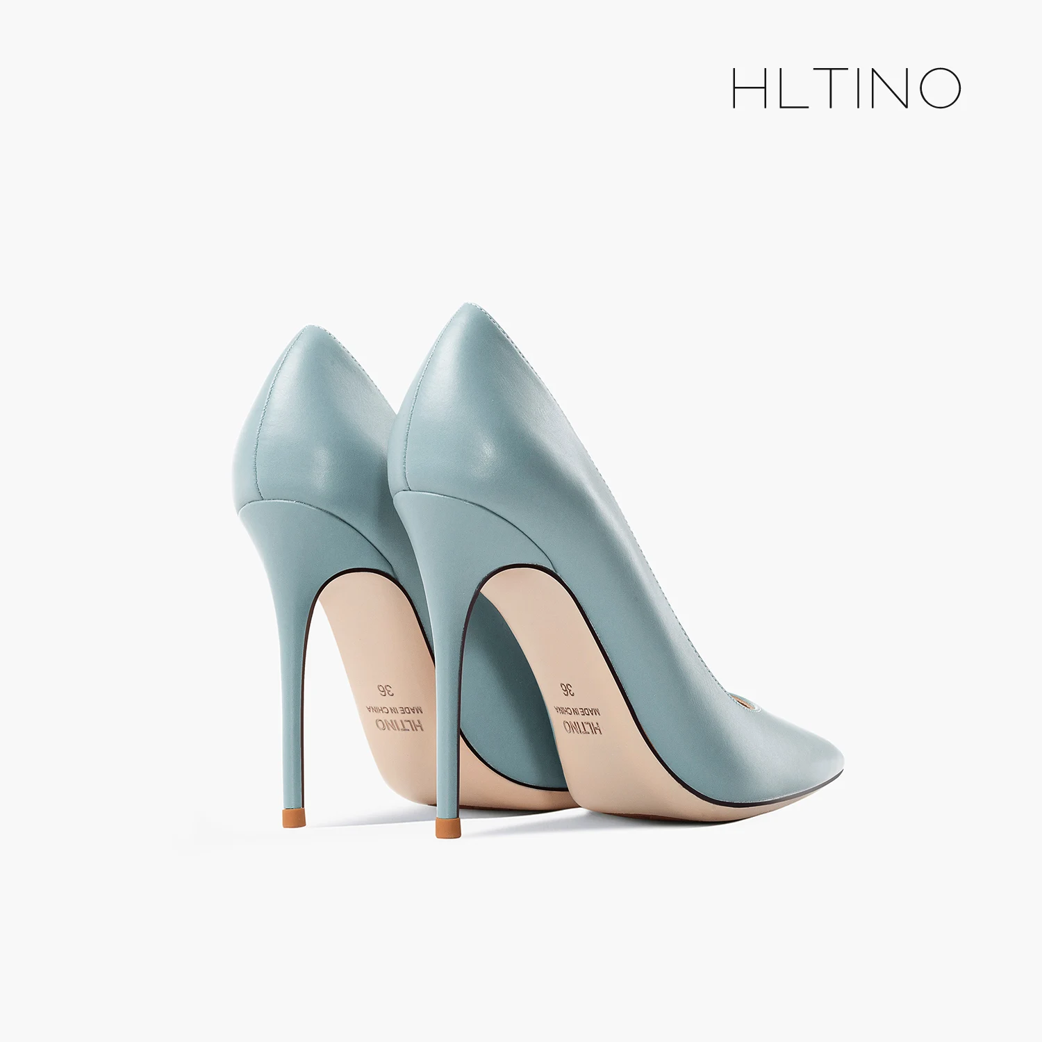 HLTINO donna décolleté azzurro primavera estate scarpe singole punta a punta eleganti tacchi alti con finitura opaca causale taglia giornaliera 43