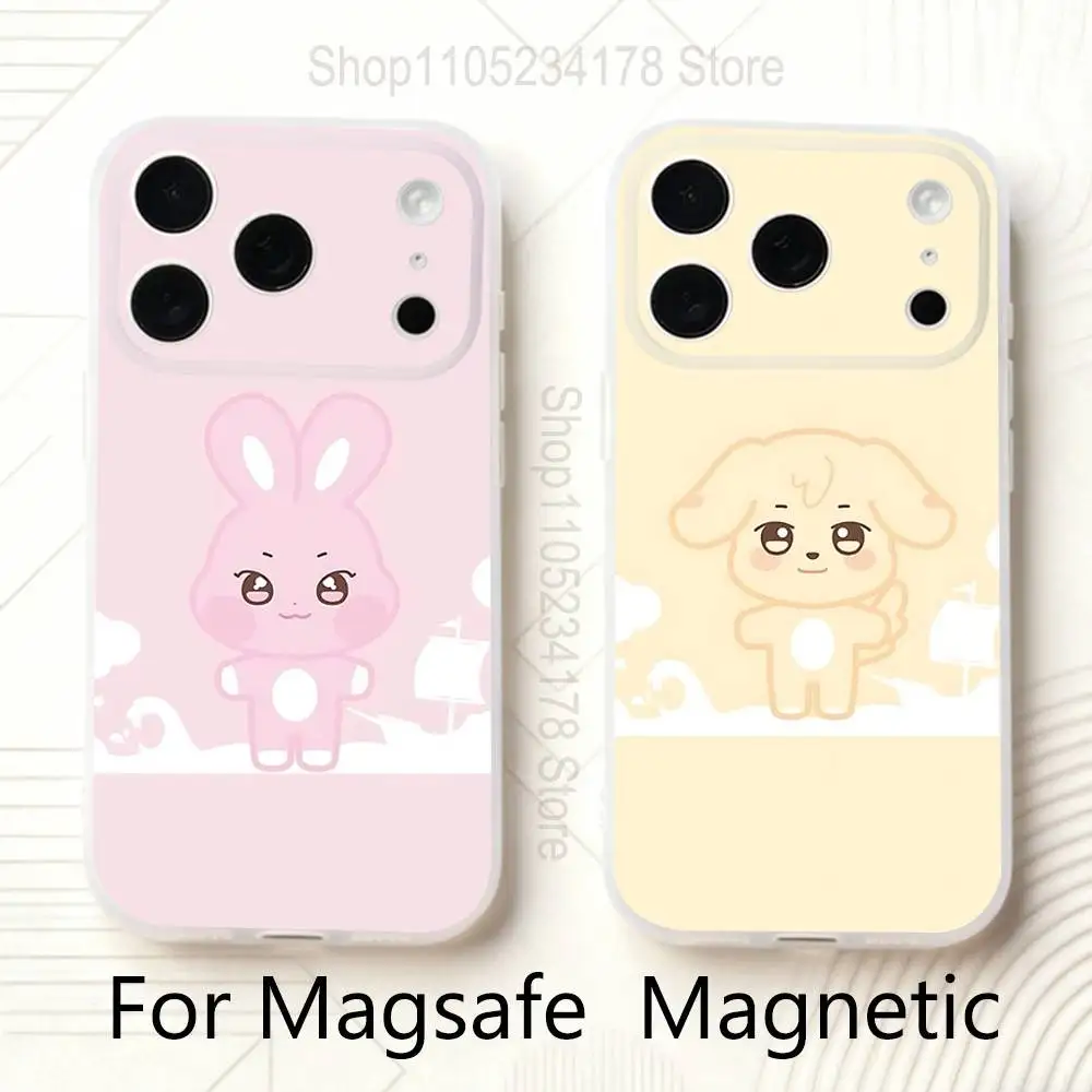 

Cute A-ANITEEZ-ES Cartoon Frosted Clear Magnetic Phone Case for iPhone 17,16,15,14,13,12,11 Pro,Max,Plus,Mini,Air,E