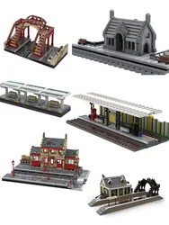 Train Station Train Platform Railroad Accessories Railway MOC Building Blocks Bricks Display Christmas Present Birthday Gift