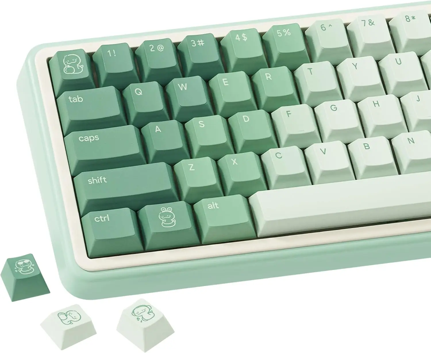 

Cute Little Snake Theme PBT Keycaps 134 Keys for Cherry MX Mechanical Keyboards (60%/65%/75%/80%/100% Layout)