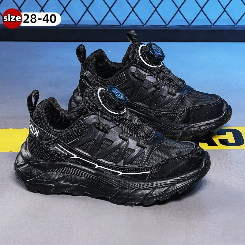

Children's fashion sports shoes black children's shoes boys non-slip breathable tennis shoes outdoor basketball shoes size 28-40