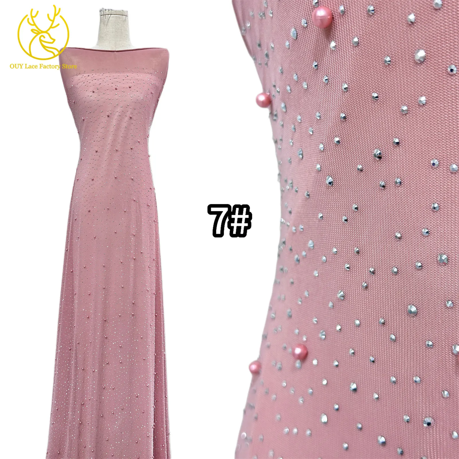 Exquisiter Perlen-Tüll-Spitzenstoff, neuer nigerianischer französischer Perlen-Spitzenstoff zum Nähen von Abendkleidern für den Abschlussball – Detail 17