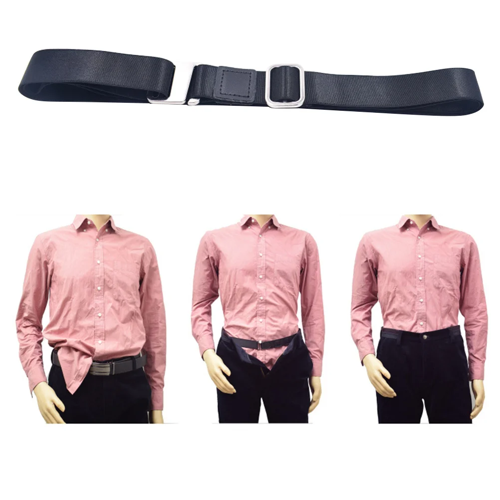 Hemdgürtel, verstellbar, schwarz, 2,5 cm, Hemdverschluss, Unterwäschegürtel, elastisch, langlebig, starker Clip, Anti-Falten, rutschfest, für Herren
