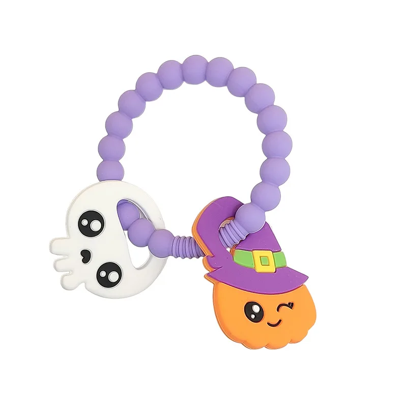 

Halloween Christmas Baby Teething Toys Silicone Teether Textured Sensory Chewing Ring Infants Toddlers Basket Stuffer Gift Baby