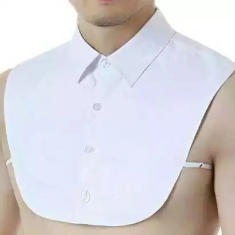 Men's Fake Collar Formal Dress Shirt Versatile Workwear Spring Autumn Winter Matching Decorative Collar Ties Men Accessories
