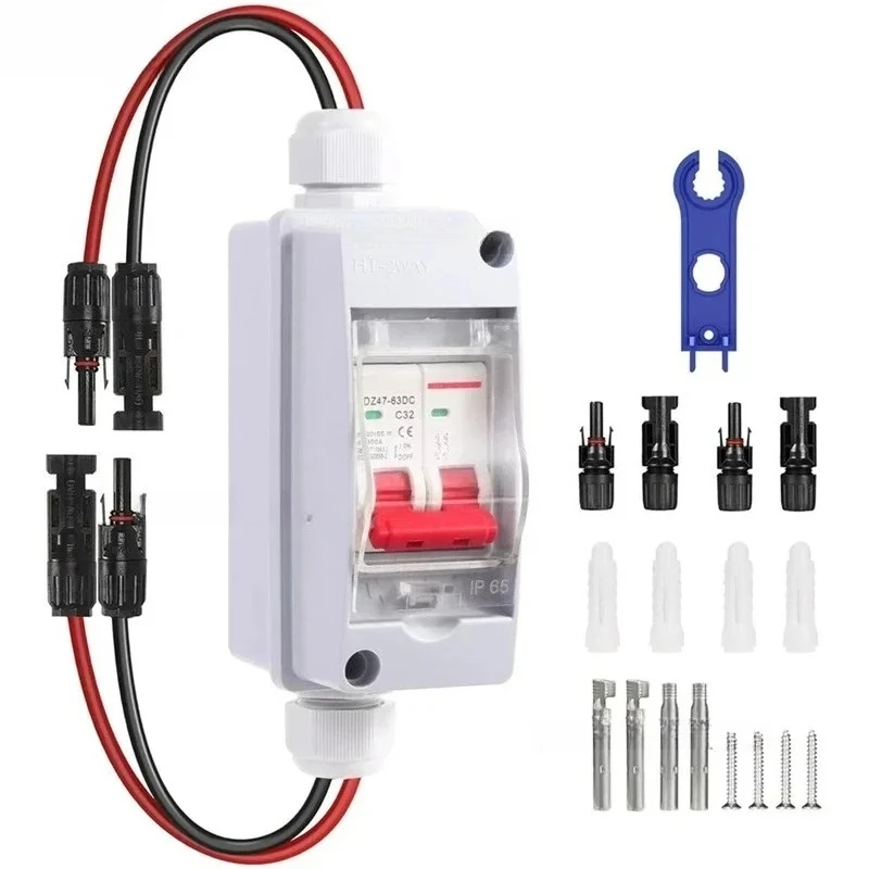 

Solar Panel Disconnect Switch DC 500V Solar Circuit Breaker Box 32Amp IP65 Waterproof Miniature Circuit Breaker Solar PV