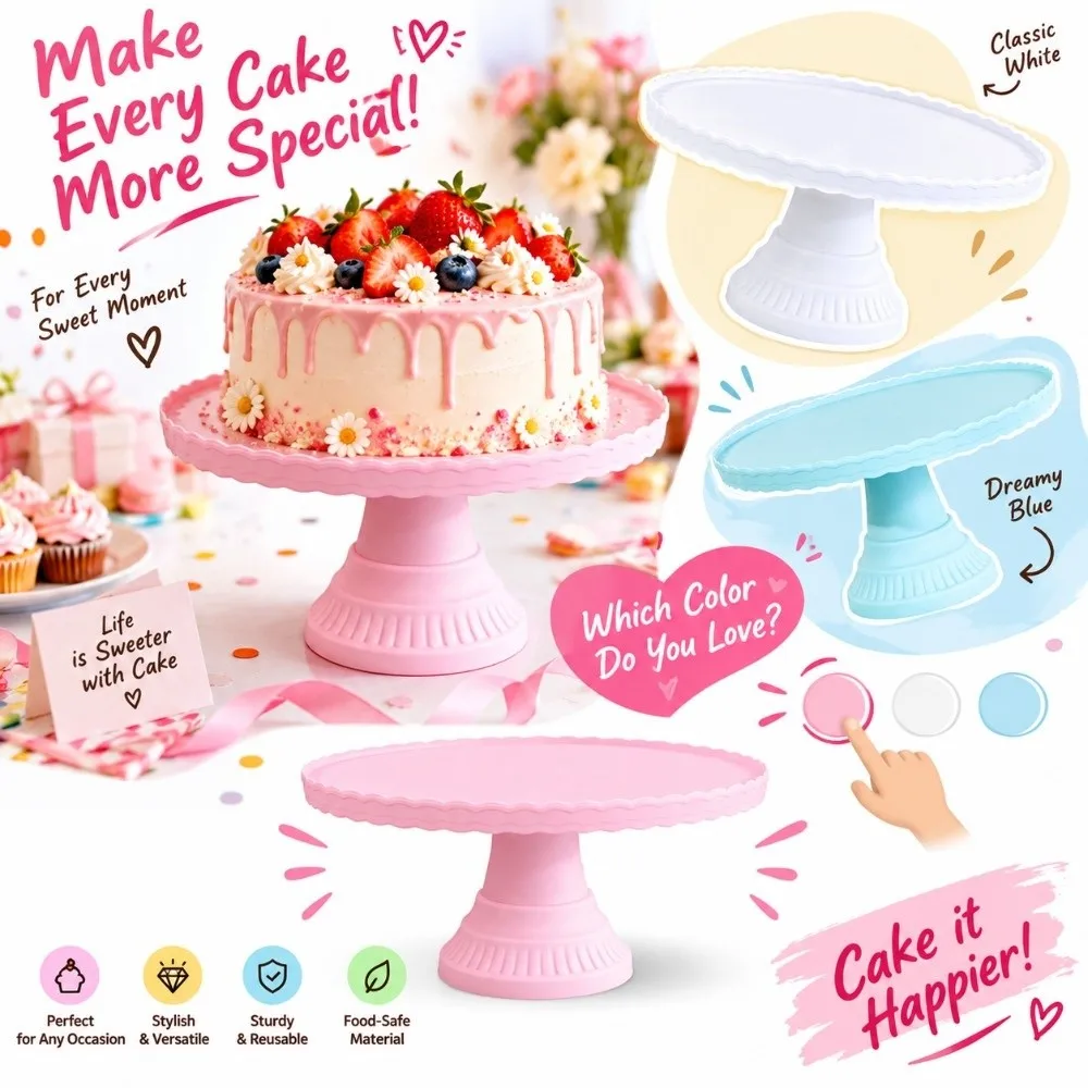 Elegant Round Shape Cake Stand Decorative Design Ribbed Texture Cake Plate Stand Pastry Stand Home Kitchen Use