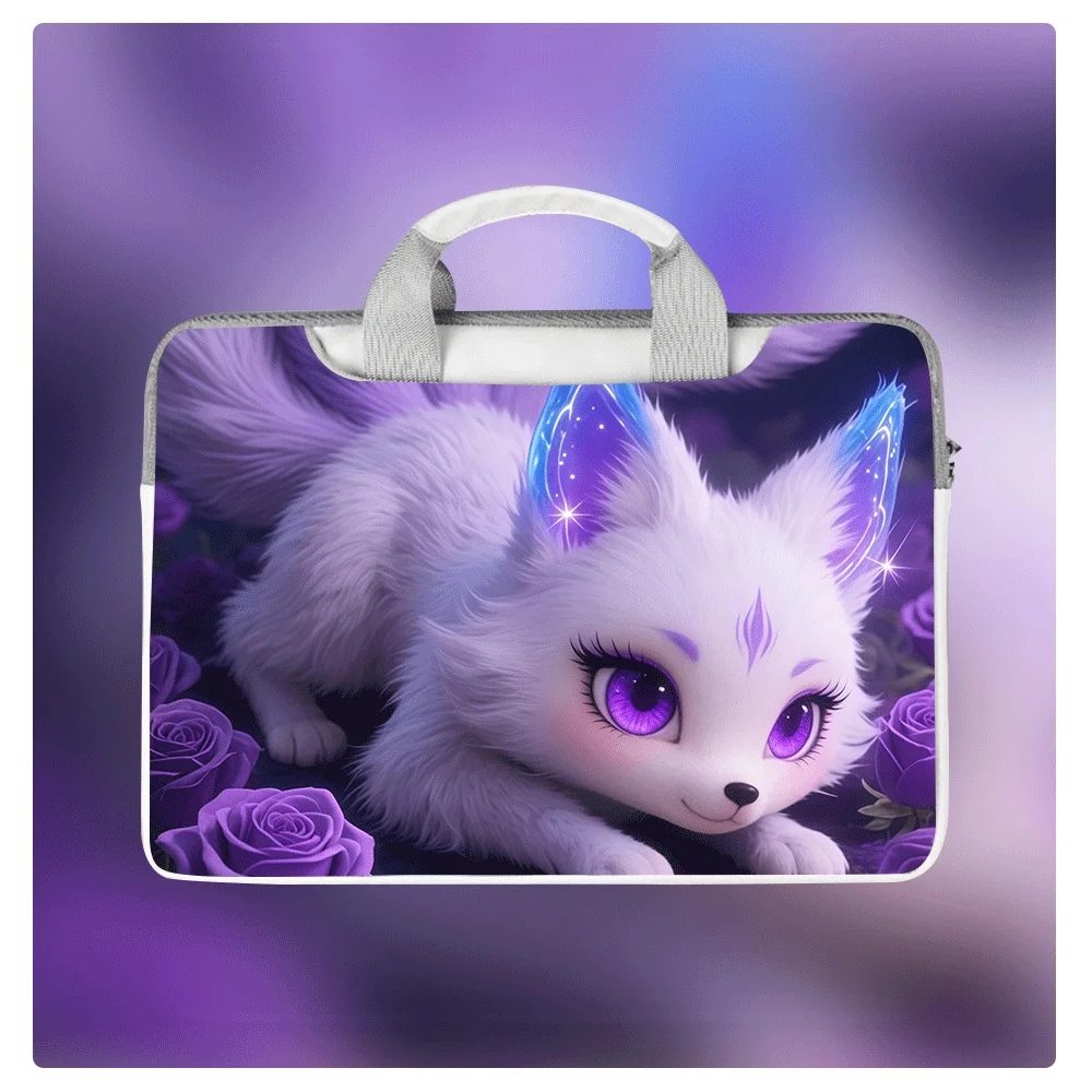 

Fox Pattern Print Laptop Bag 12 13 14 15 16 Inch Waterproof PU Soft Lining Shoulder Crossbody Handbag Laptop Tablet Case Gift