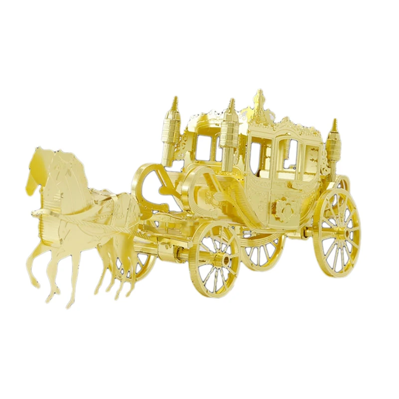 

3D Metal Nano Puzzle Royal Carriage Assembly Model Kit 3D Laser-Cut Puzzle Toys Kids Birthday Gifts Educational Toys