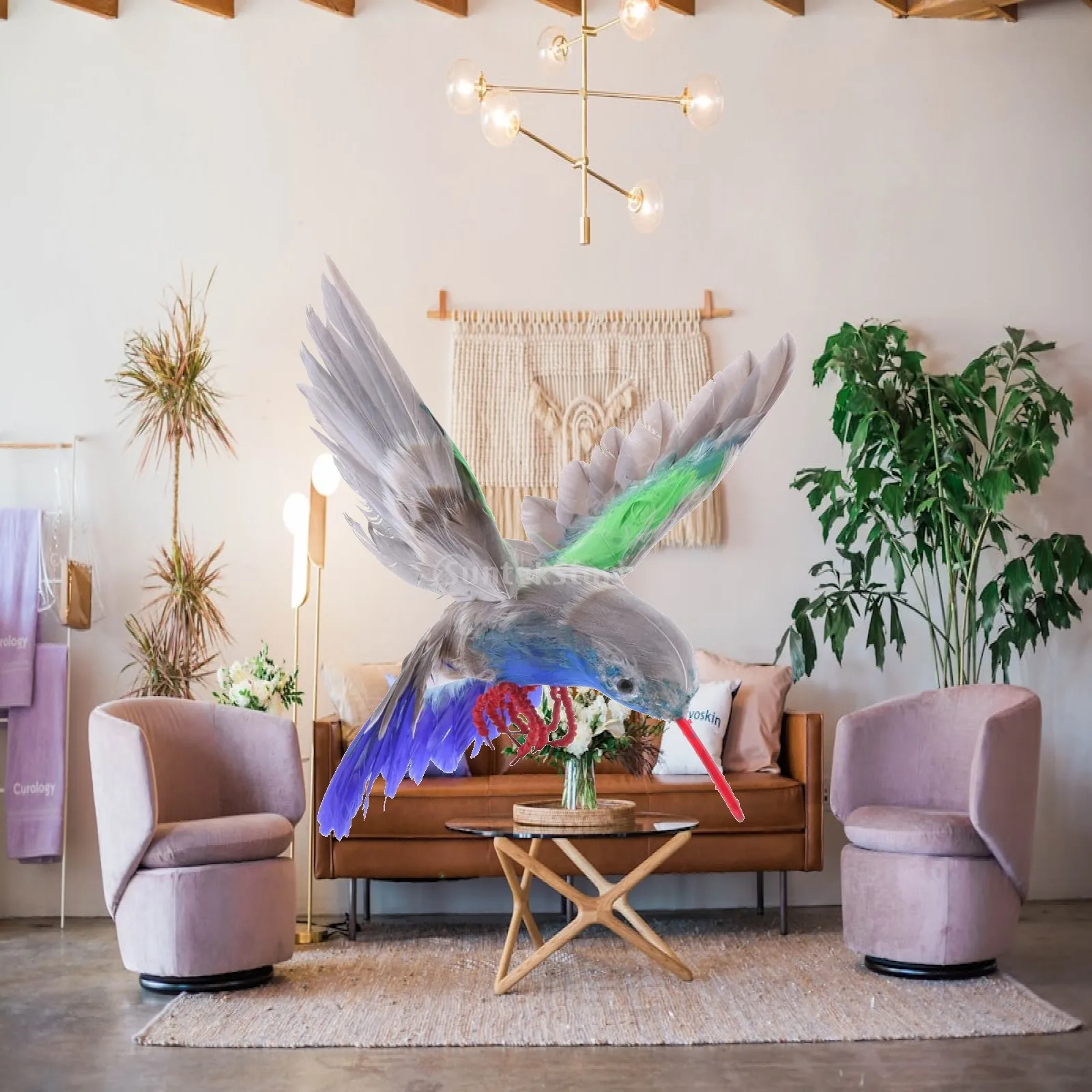 Artificial Feather Birds Beautiful Garden Ornament for Plant Accessories Backyard Decoration and Animal Garden Decorations