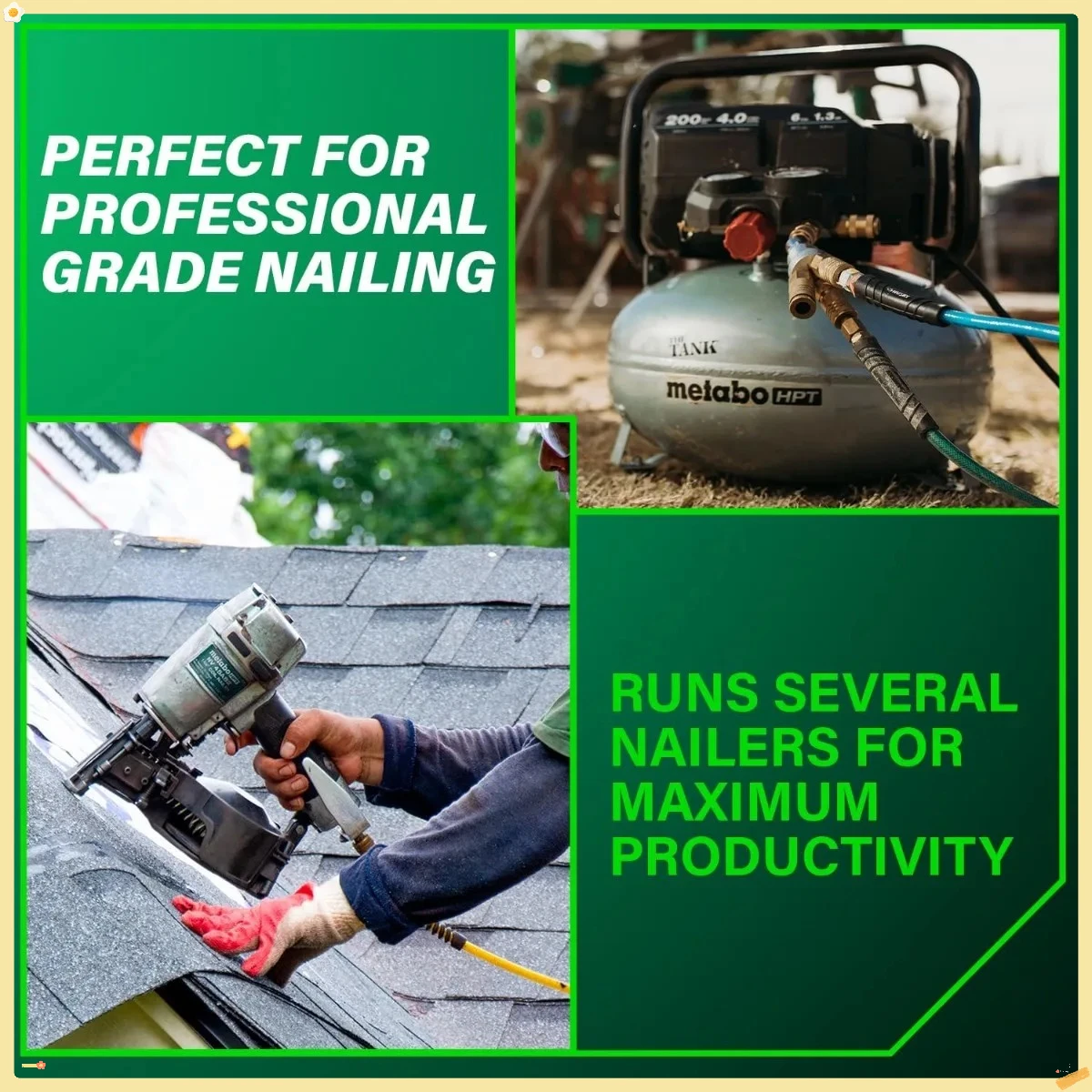 Compressor de ar 6 galões 200 PSI, compressor de panqueca portátil para enquadramento de nailers, revestimento, telhados, modelo EC914S