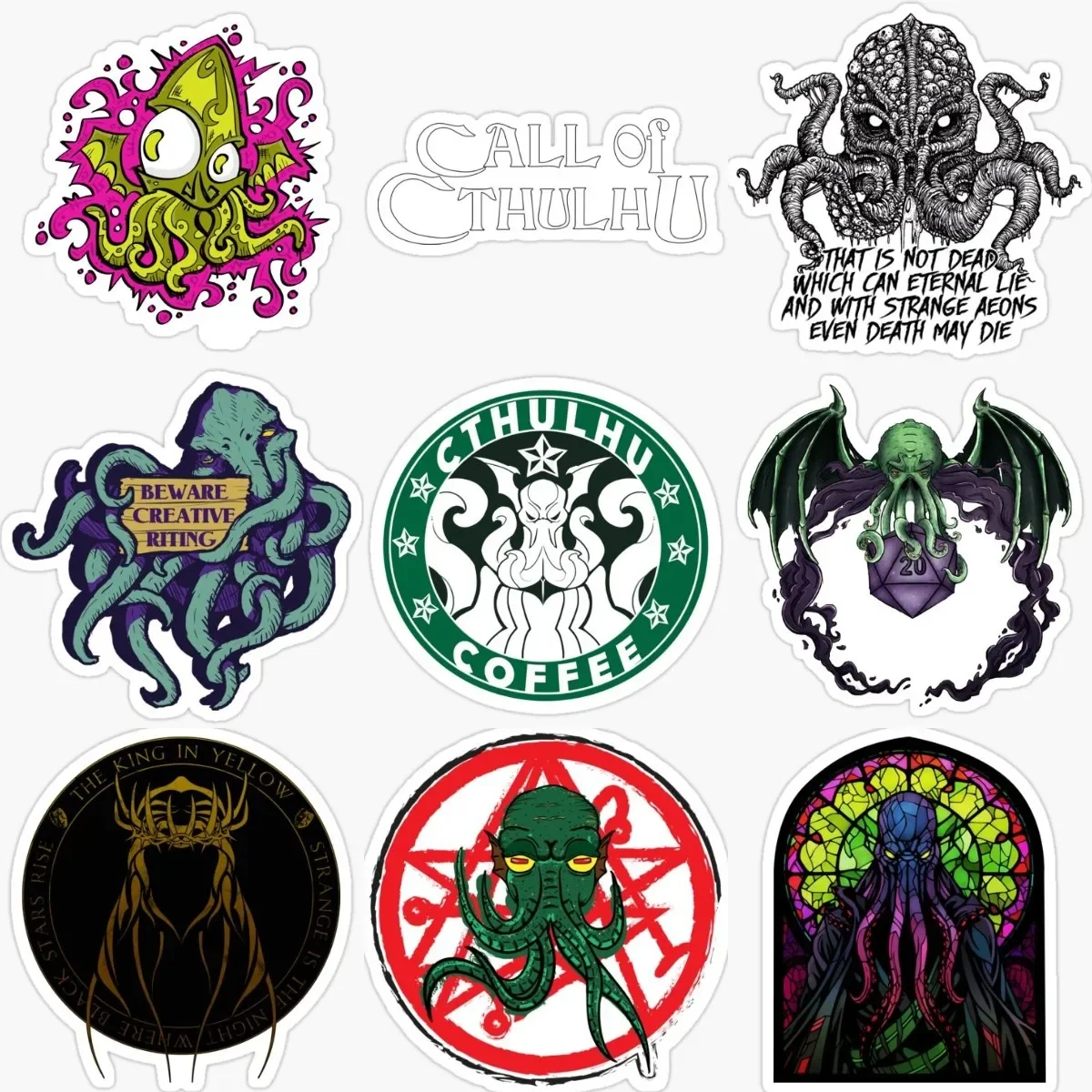 

Cthulhu Great Old Ones Octopus Creative PVC Accessories Sticker for Decorate Fridge Car Motorcycle Off-road Helmet Bumper Decal