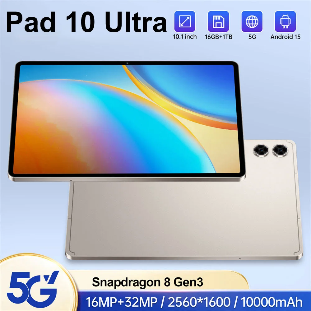 

NEW Pad 10 Ultra 10.1HD 2025 HOT Original Cheap Tablets 5G Dual Card Android 15 Cheap Tablet 10000mAh Tab PC For Children's Kids