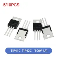 5/10PCS TIP41C TIP42C Transistor TO-220 100V 6A NPN Transistors TIP41 TIP42 IC Kit