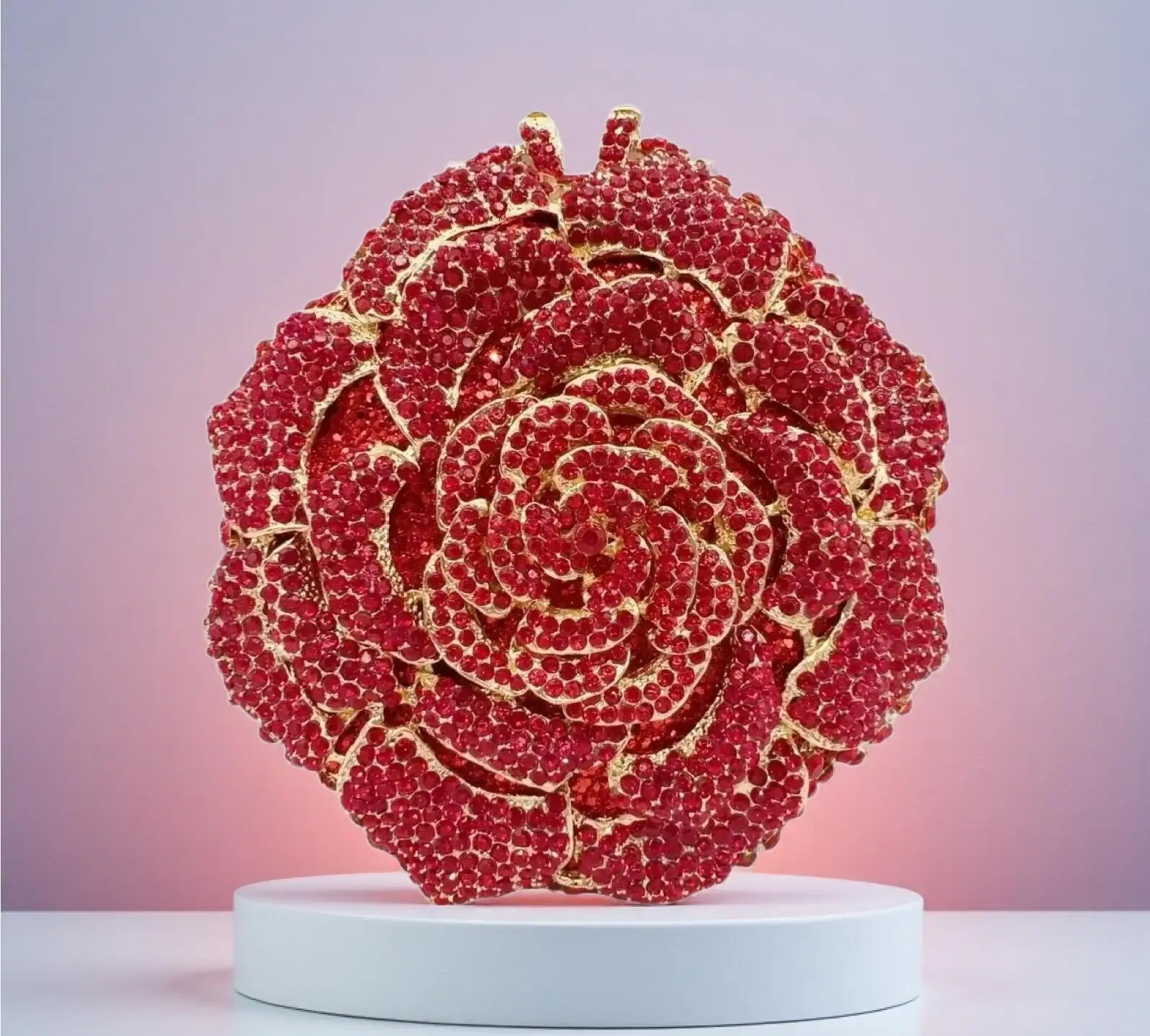 

Summer Style Dinner Bag Solid Color Rose Gem Fashion Luxury Women's Bag Crystal-Embellished Party Clutch Torebka Luksusowe Marki