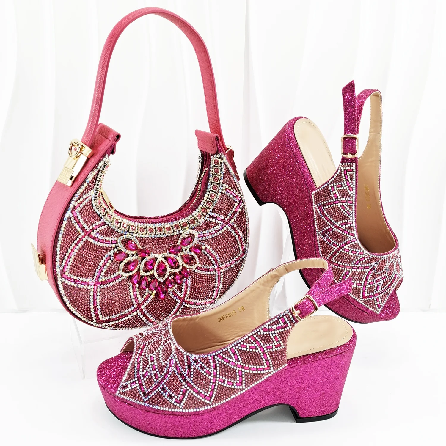 

Высококачественные африканские сандалии с открытым носком, комплект обуви и сумки, новые итальянские женские туфли-лодочки со стразами, комплект обуви и сумок для свадебного платья