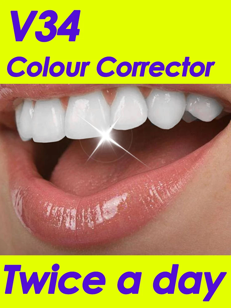 

V34 Colour Corrector Purple Toothpaste Teeth Whitening Products Tooth Brightening Essence Care Oral Stain Fresh Breath