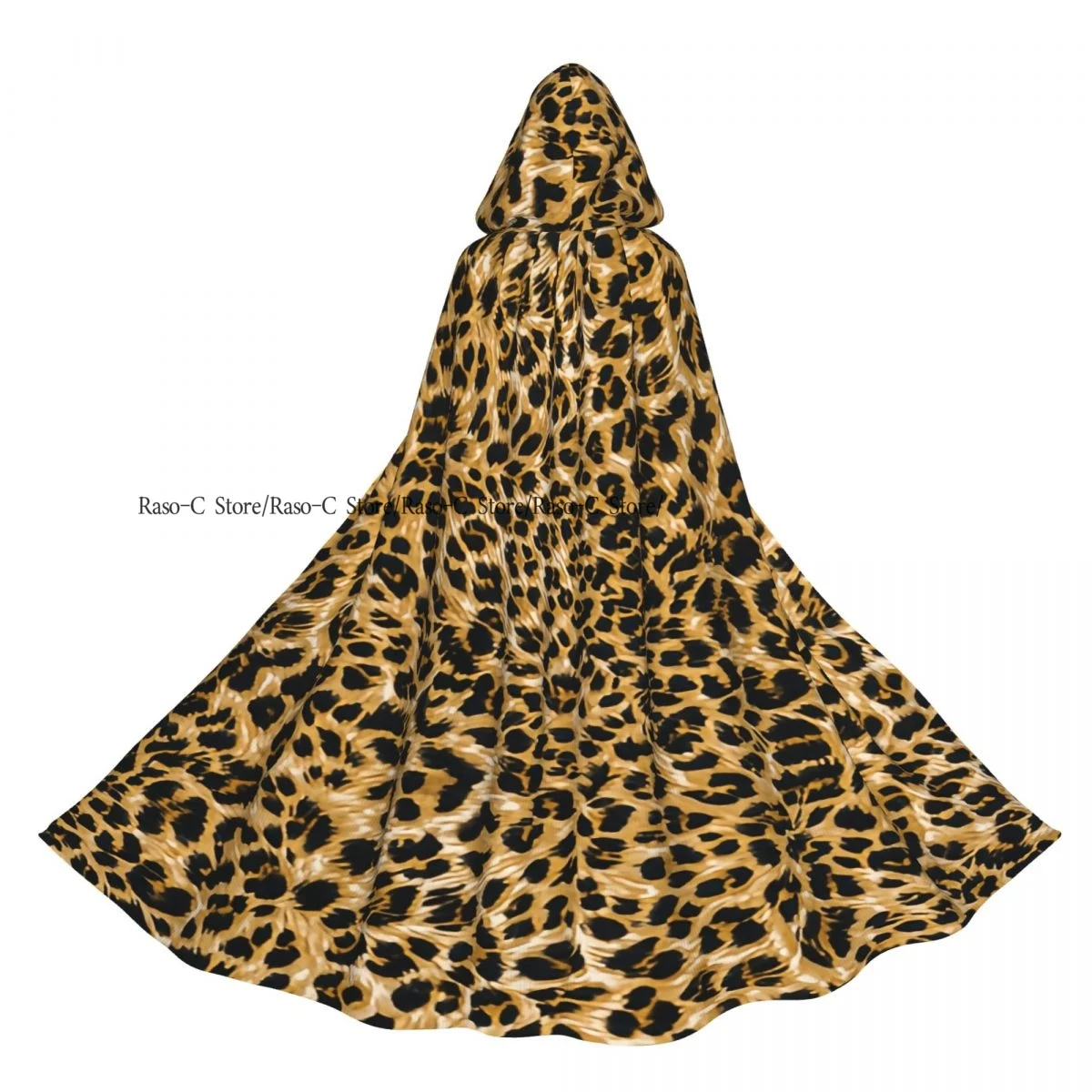 Capa larga con estampado de piel de animales salvajes de Savannah, pantera potente, capa con capucha de gato grande, sudaderas con capucha de otoño
