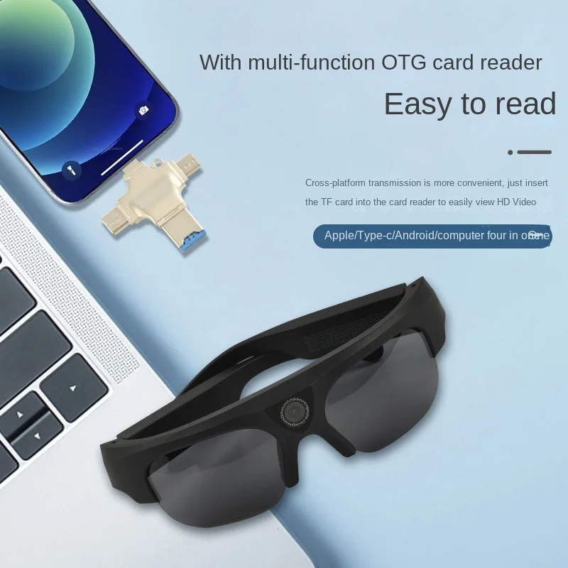 Беспроводные Bluetooth-наушные умные спортивные очки, многофункциональные солнцезащитные очки с камерой 256 ГБ для записи