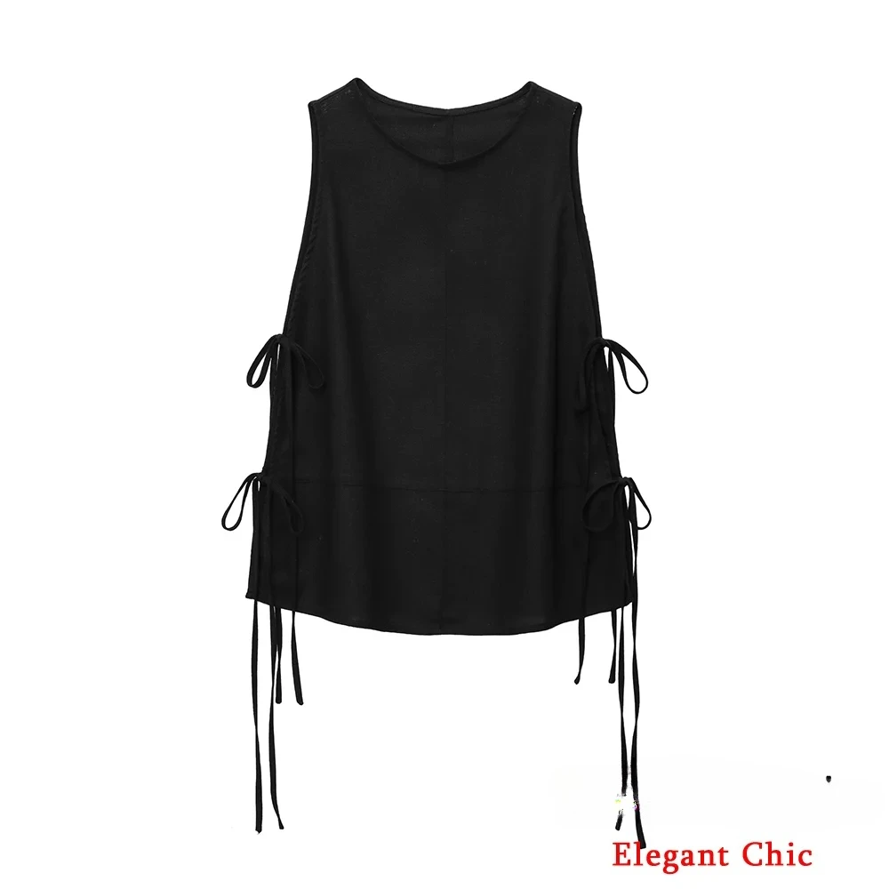 

KONDALA High Street Y2K майка на шнуровке, женская майка на шнуровке по бокам, летняя мода 2024, современный минималистичный универсальный топ