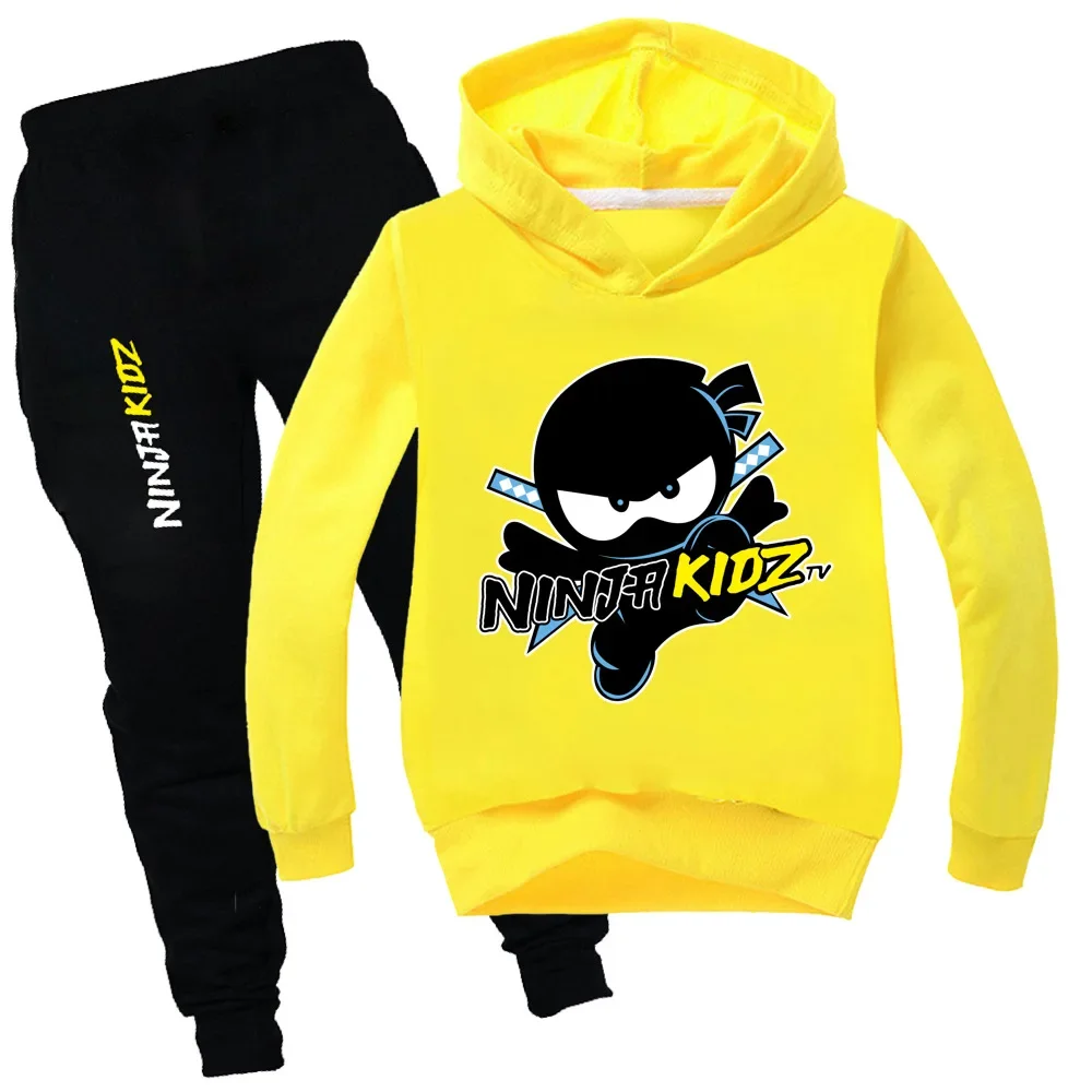 Ninja zestaw ubrań dla chłopców wiosna jesień modne bluzy dres NINJA KIDZ koszulka z kapturem garnitur dzieci Kid Girl bluza