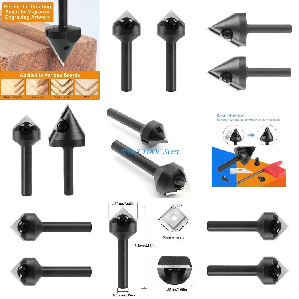 

L8RC High Hardness V Shaped Insert Milling Cutter Tool 60/90 Degree Processing