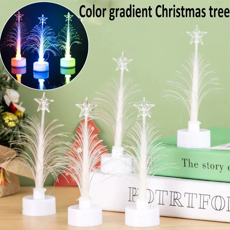 1 Pack LED Christmas Fiber Tree Luminous Fiber Optic Christmas Tree Color-changing Fiber Tree Night Light Decorative Lamp