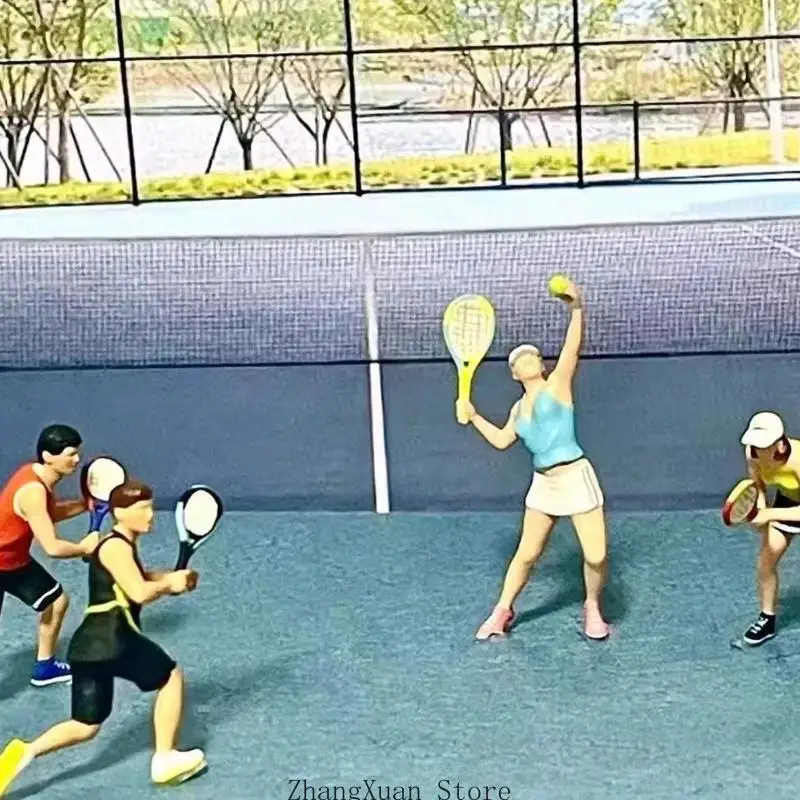 Tennisspieler-Figurenmodell, Maßstab 1:64, bemalte Miniaturfigur, Miniaturszenen, 3XUF – Detail 4