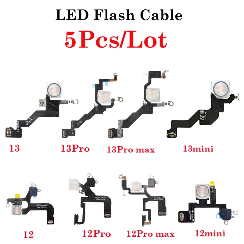 

5 Pcs/Lot High Quality LED Flash Light Sensor Flex Cable Replacement Part Proximity Distance Ambient For iPhone 13 Pro Max Mini