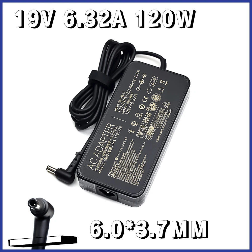 

19 В, 6,32 А, 120 Вт, 6,0x3,7 мм PA-1121-28/ADP-120RH B/ADP-120ZB, адаптер переменного тока BB, зарядное устройство для ноутбука Asus FX505GD FX505GE FX505DY