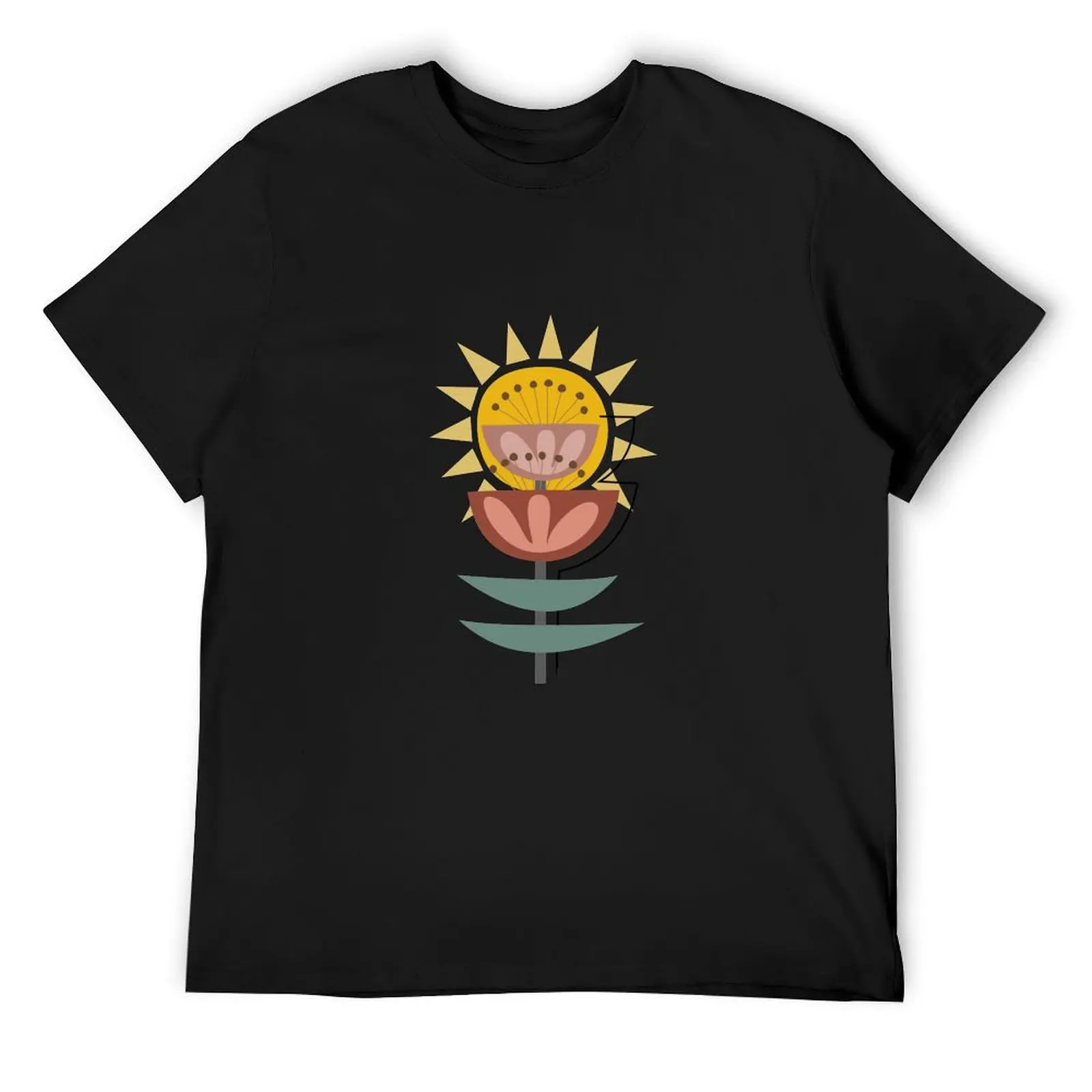 Minimal fantasy flowers and sun T-Shirt cotton graphic tees cheap stuff anime tshirt mens graphic t-shirts big and tall