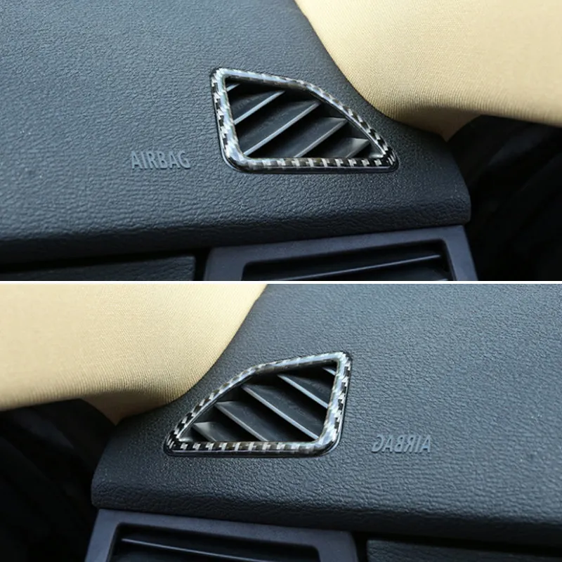 LHD Car Carbon Fiber Air Condition Ali Vent Outlet Cover Decorative Trim For BMW X5 X6 E70 E71 2008 2009 2010 2011 2012 2013