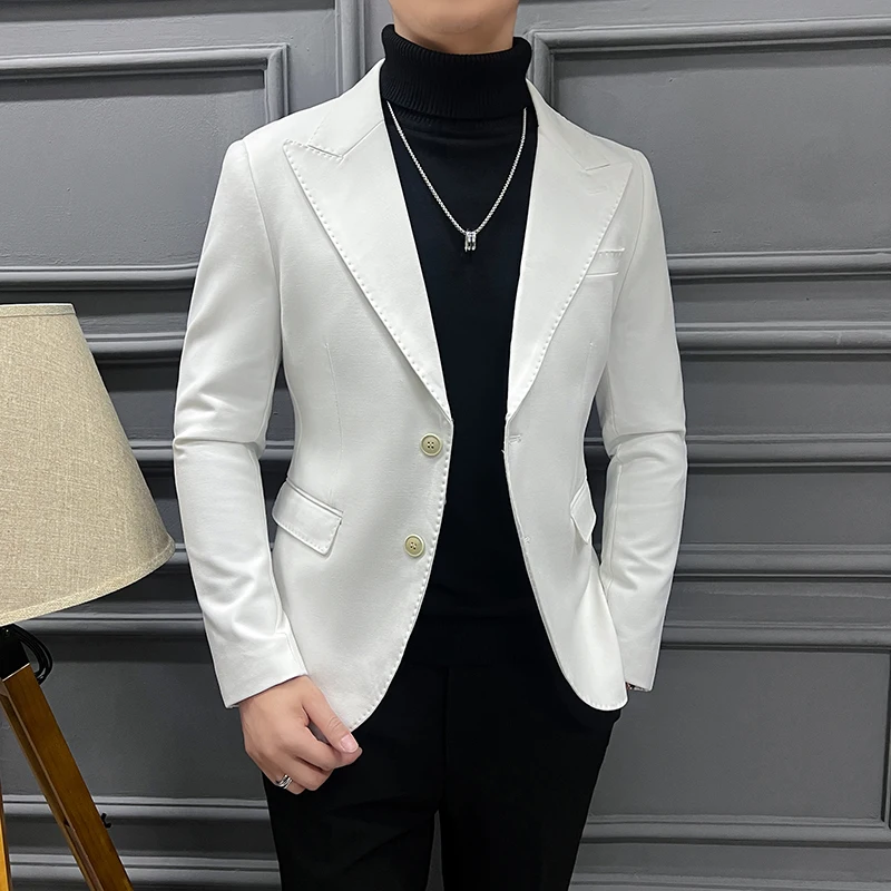 

2024 Suit Korean Fashion Fashionable Suit Men's Coat Fabric Composition Polyester 68% Viscoelastic 29% Spandex 3% blazer mujer