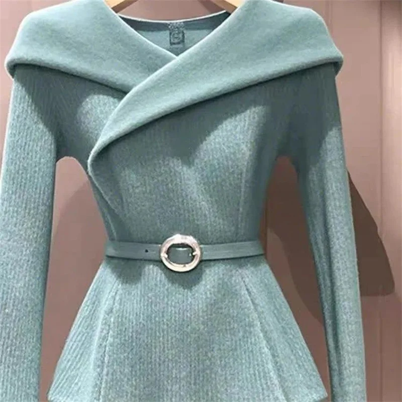 (con cintura) 2024 Nuovo stile Ricevi vita Cappotto maglione da donna Maglione unico Maglione pullover maglione chic dal design avanzato