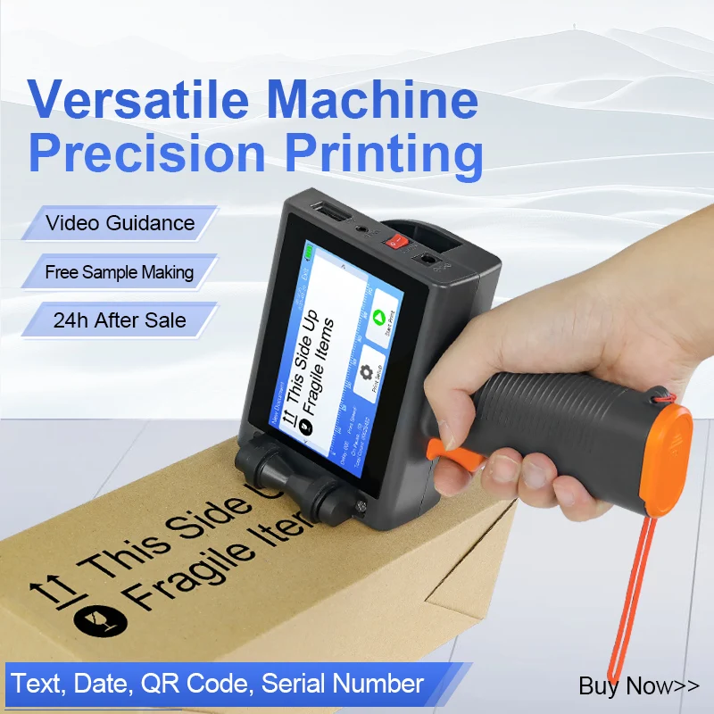 Handheld T10 inkjet printer 4.3 inch touch screen HD 600dpi spray printing multiple content height 2-12.7mm small inkjet printer