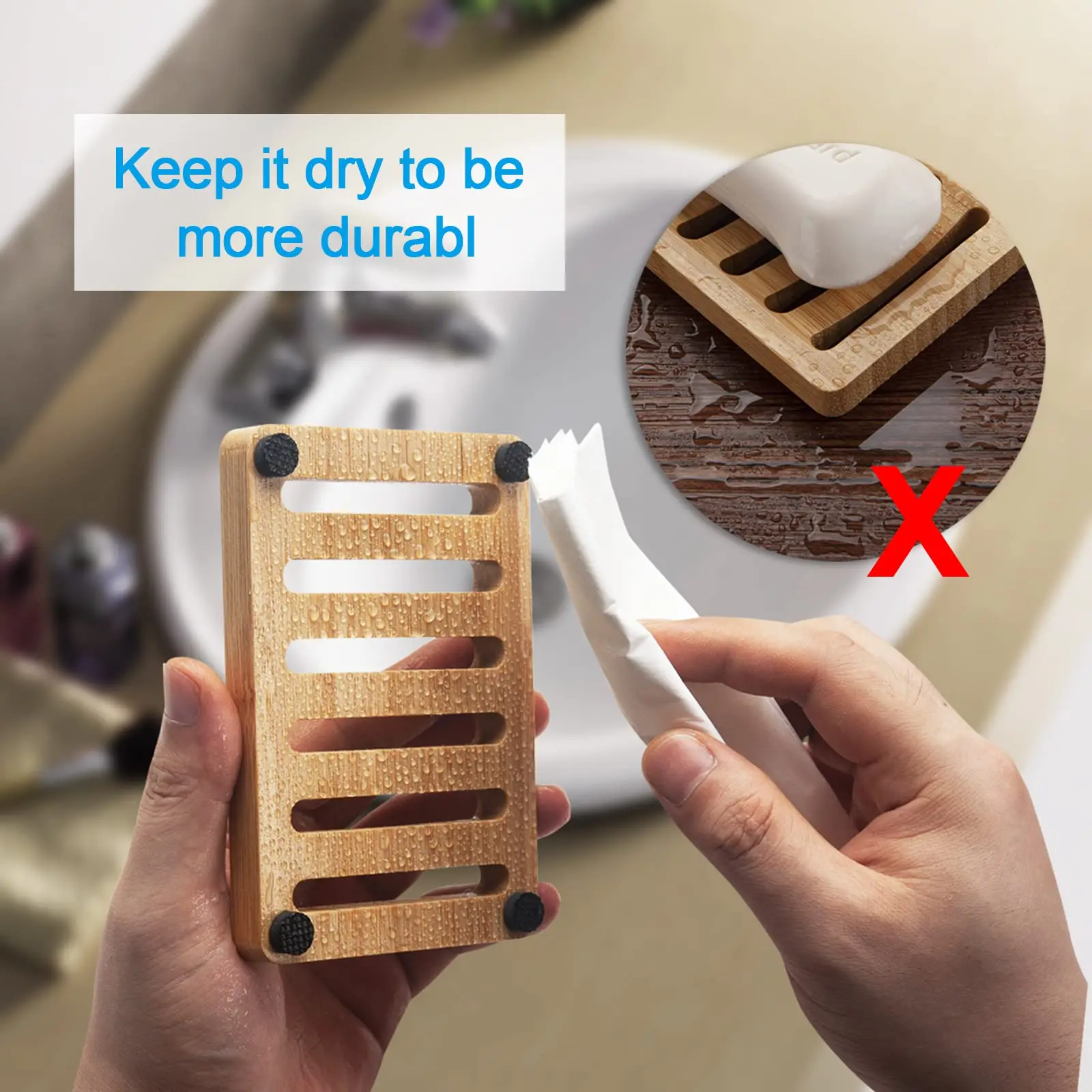 Soap Box Natural Bamboo Dishes Bath Soap Holder Bamboo Case Tray Wooden Prevent Mildew Drain Box Bathroom Washroom Tools