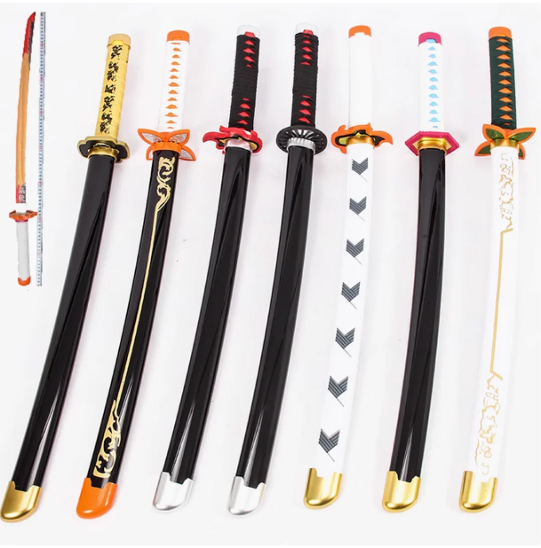 

76cm Series Wooden Katana Swords Demon Slayer Blades Painted Solid Wood Blade Fit Training Cosplay Weapon Props Unsharp