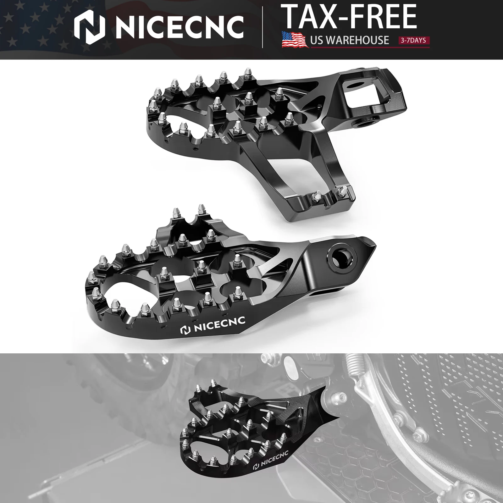 

(US Stock) For 2025 2024 KTM EXC 300 XCW 250 EXCF 450 Extender Foot Peg Footrest For Husqvarna TE 300 FE 450 350 GasGas EC300 EC