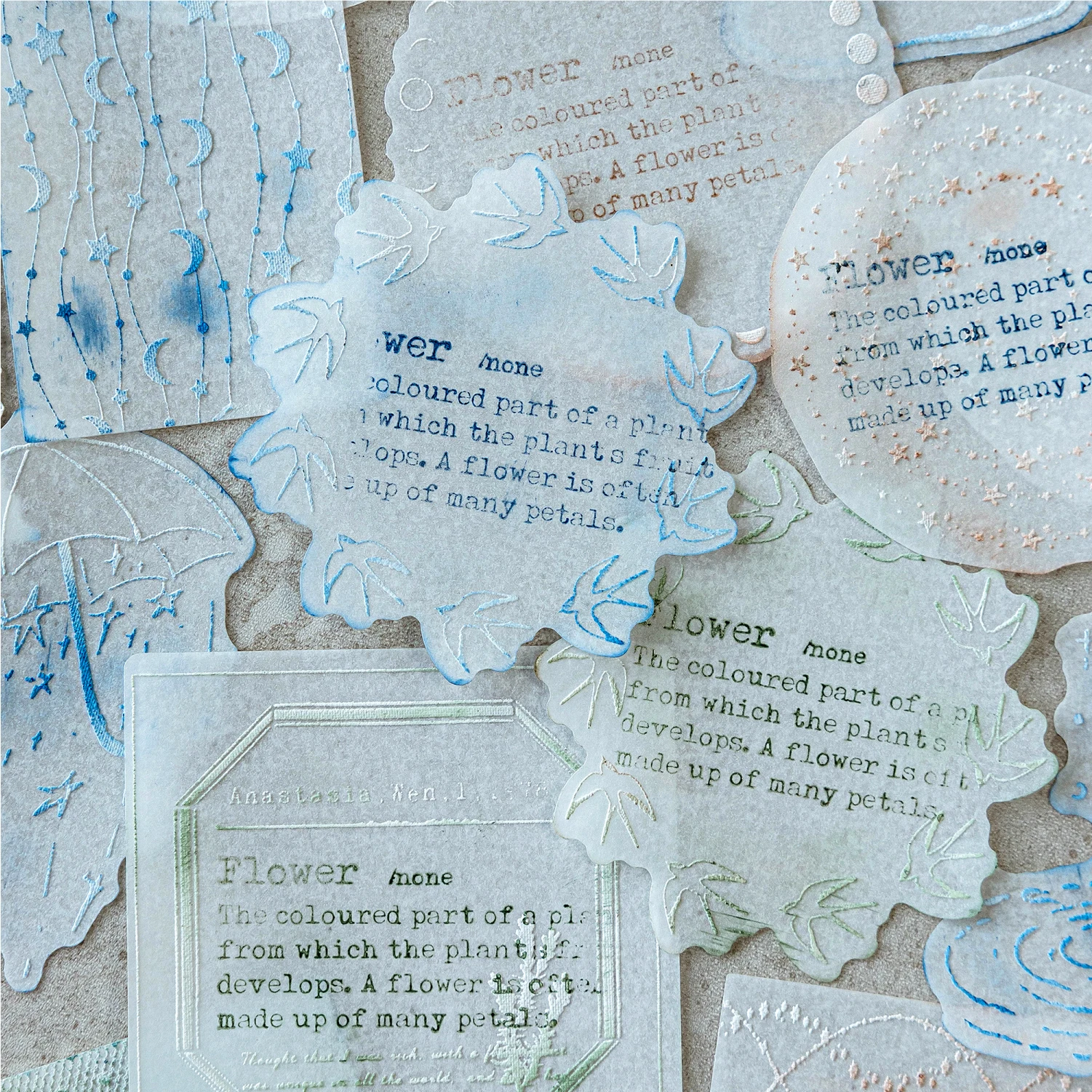JIANQI 30 Blatt INS weiße Nebel schäumende Aufkleber Diy Tagebuch Scrapbooking Aufkleber Festival Geburtstag Party Geschenk Dekorationen Etiketten