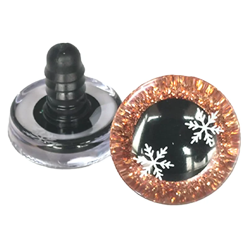 20 piezas de ojos de copo de nieve brillantes 3D, ojos tridimensionales, ojos de muñeca, ojos de imitación de animales, accesorios de juguete DIY