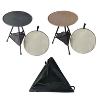 Outdoor Furniture Portable Foldable Round Table Camping Aluminum Alloy Fishing Desk Triangular Lightweight for Travel Hiking BBQ