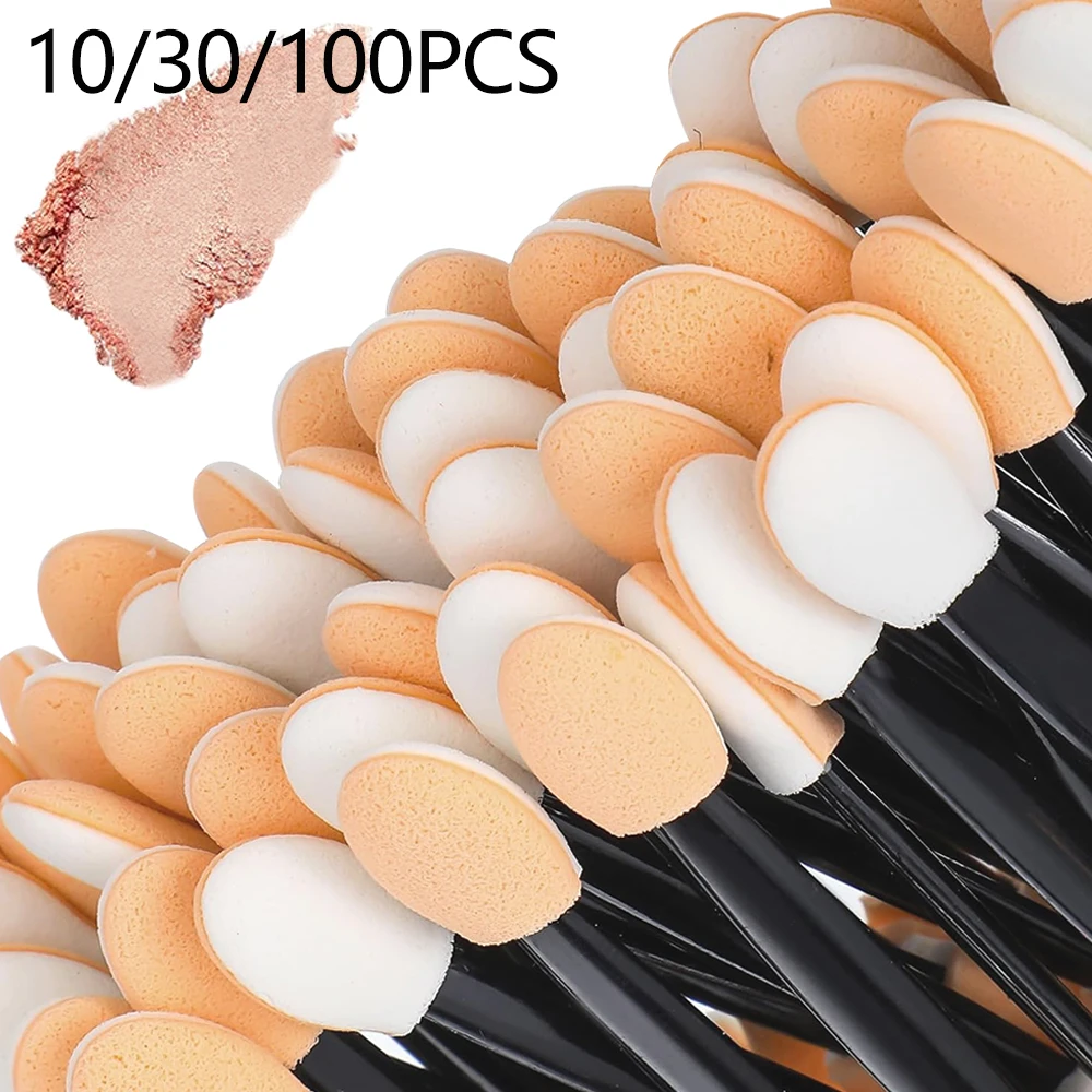10/30/100pcs 더블 엔드 아이 섀도우 브러쉬 아이 섀도우 애플리케이터 6.2cm 메이크업 스펀지 브러쉬 여성용 화장품 뷰티 도구