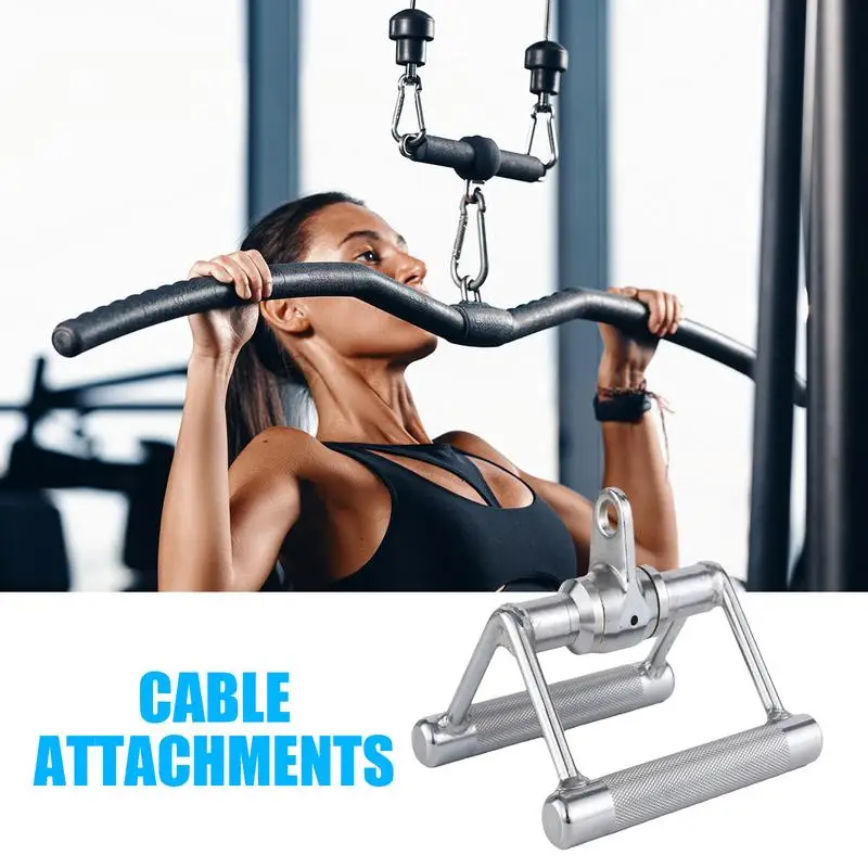 Cable Row Attachments For Gym V Shaped Press Down Bar Solid Steel Seated Row Handle For Cable Machine And Other Fitness