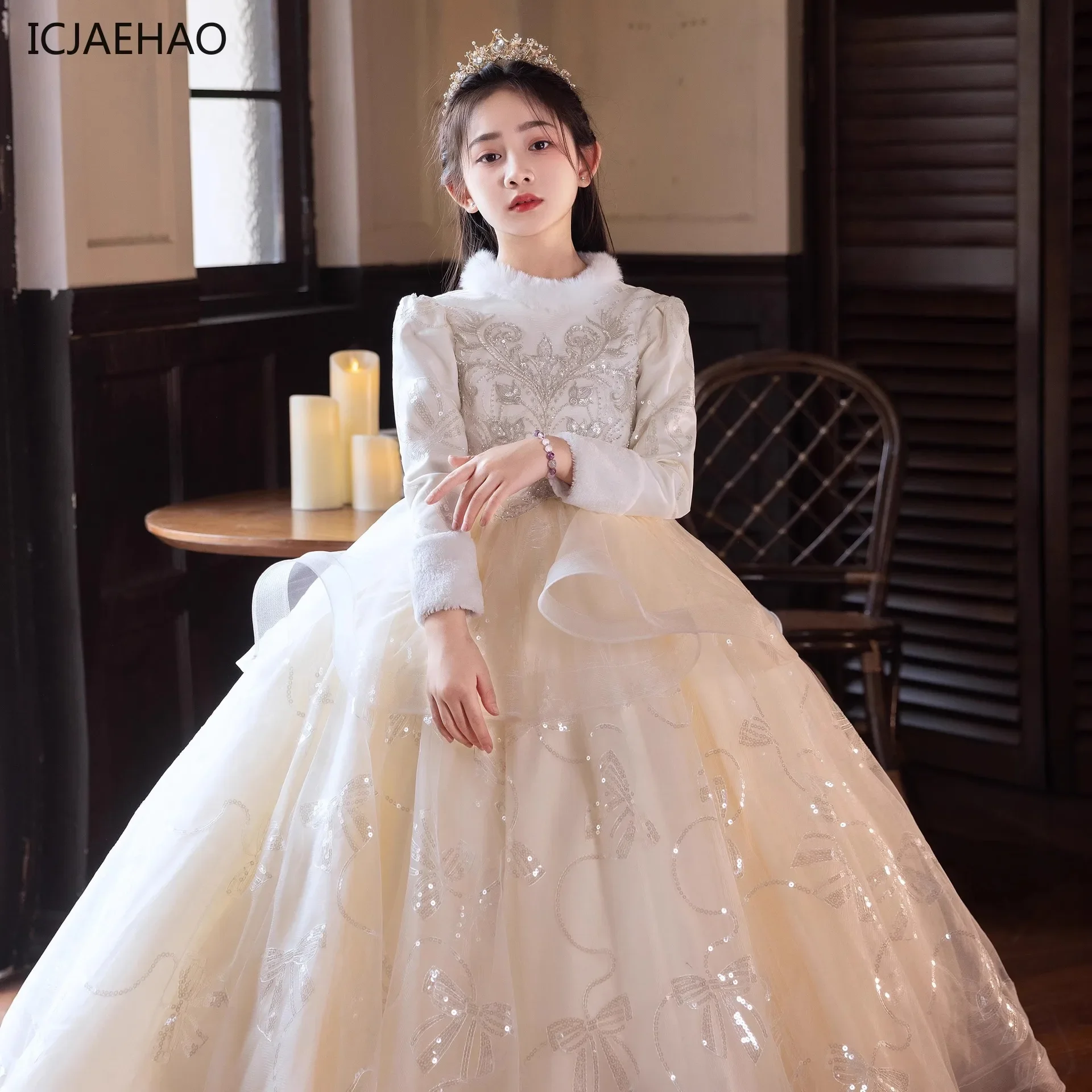 2025 Fashion Girls Piano Performance Princess Dresses Children Birthday Banquet Formal Costumes Evening Elegant Slim Fit Gowns